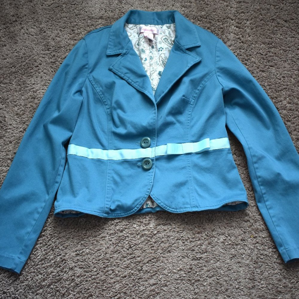 Xhilaration Blue Blazer with Bow Size Med. Juniors